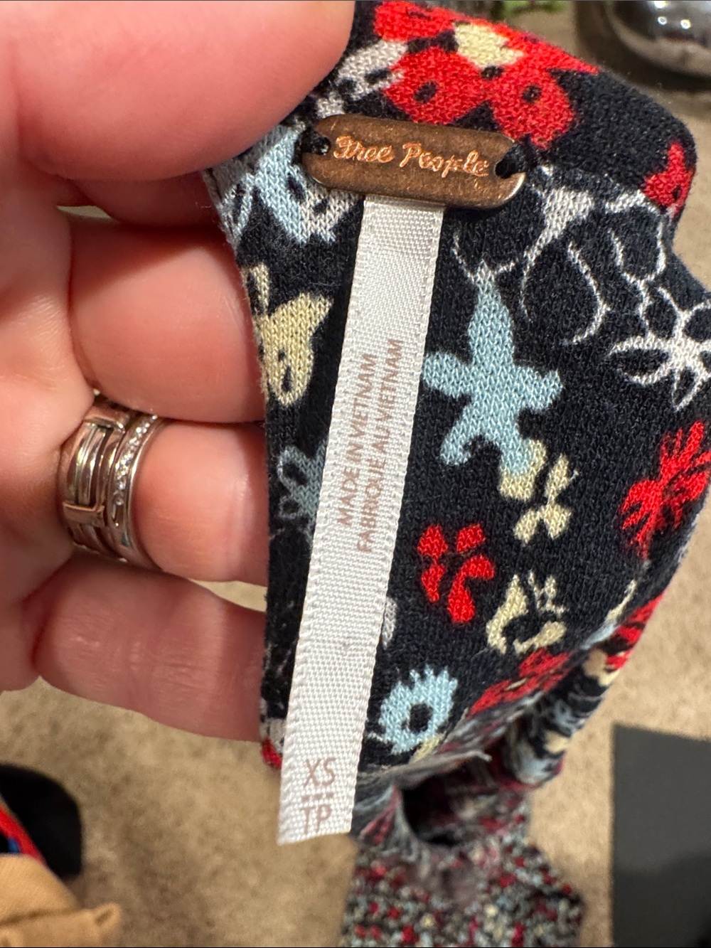Free People Vibe Check floral jumpsuit small in black ditsy shell - Picture 2 of 5
